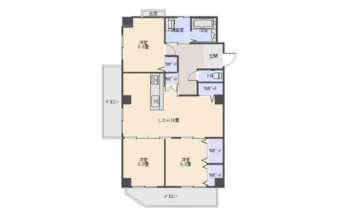 三旺マンション第2星ヶ丘東【10階】の間取り