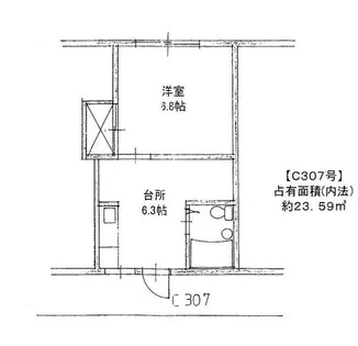 ヒルハイツC棟【307号室】の間取り