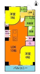 OS・SKYマンション中島新町【B号室】の間取り