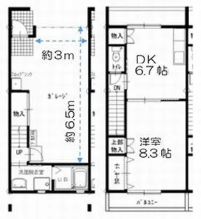 Gハウス桜町(ガレージハウス)【A号室】の間取り