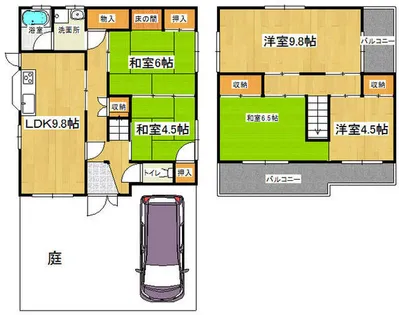 大阪府羽曳野市西浦1丁目【一戸建】の間取り