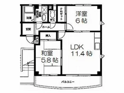 タウニー南斗【1階】の間取り