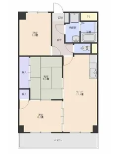 スカール上上津役【4階】の間取り