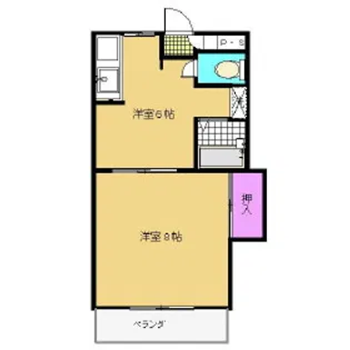 シャトレ東合川【5階】の間取り