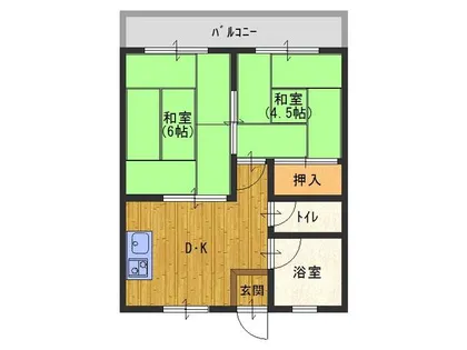 コーポ湊【402号室】の間取り