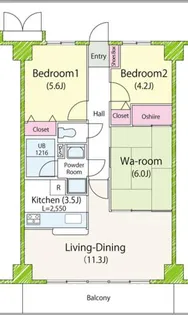 ユニオンヒルズ丘下【508号室】の間取り