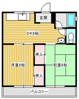 九陶ハイツ【2階】の間取り