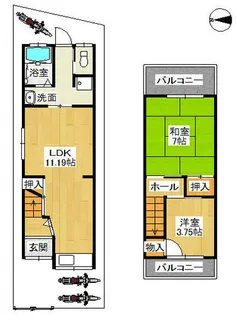 大阪府藤井寺市藤井寺3丁目【一戸建】の間取り