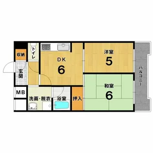 サニーハイツ塔南【6階】の間取り