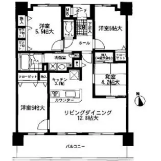 ロイヤルマンション博多【505号室】の間取り