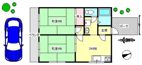 ハイツローレル【1F号室】の間取り