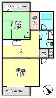 ユニオンハイツ2【1階】の間取り