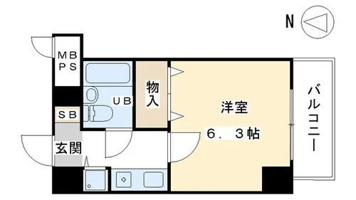 ライオンズマンション四条烏丸【707号室】の間取り