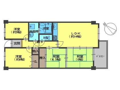 イトーピア逆瀬川【606号室】の間取り