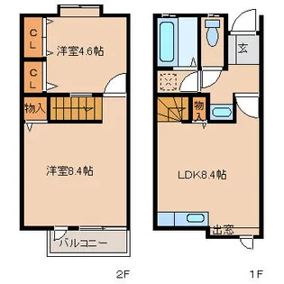 casa oki A棟【2号室】の間取り