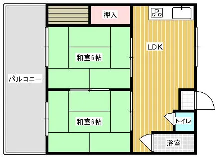 第二新町マンション【401号室】の間取り
