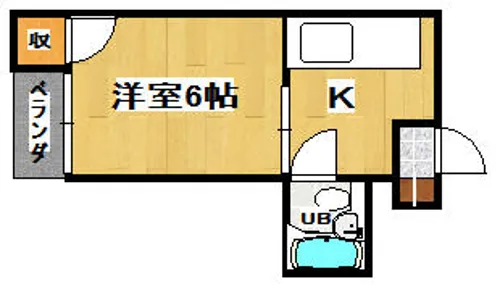第一シャトレ筒井【102号室】の間取り