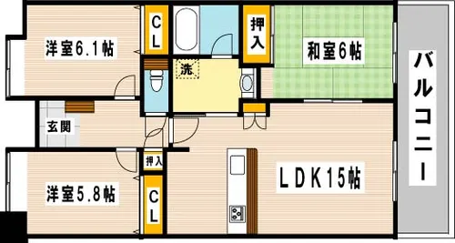 ライフプラザ沢見1番館【8階】の間取り