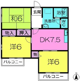 高瀬ハイツ1号館【1階】の間取り