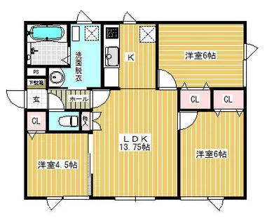 グレイス大和【2階】の間取り