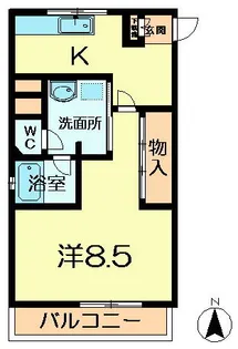 学園南ハイツ【3階】の間取り