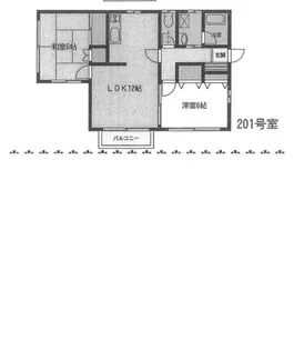 ボヌール中井口【201号室】の間取り