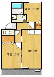 K・ファミールメゾン【B-203号室】の間取り