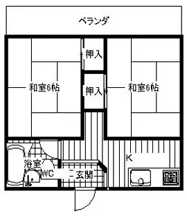 平山ハイツ【1階】の間取り