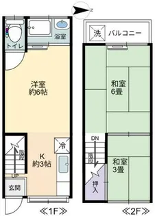 大阪府豊中市庄内栄町3丁目【テラスハウス】の間取り