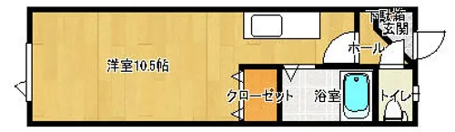 セゾンドフェニックス【2F号室】の間取り