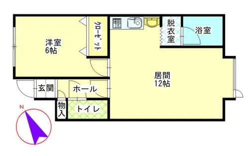 コンフォート国誉【3号室】の間取り