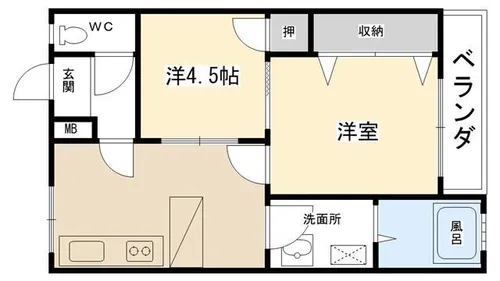 コーポ幸【203号室】の間取り