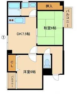 FIXサンエイジ旭【2階】の間取り