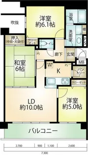 アドリーム神戸箕谷【109号室】の間取り