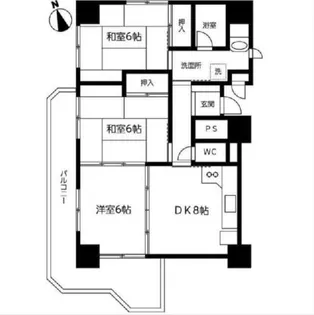 リバーサイドみやこし【701号室】の間取り
