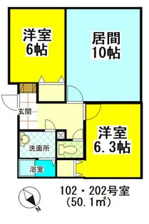 エンジェルハウス【102号室】の間取り