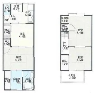 京都府京都市北区大宮一ノ井町【一戸建】の間取り
