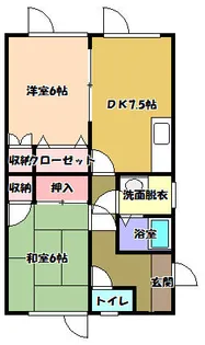BAY SIDE Ⅱ【201号室】の間取り