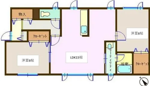 アクアテール【102号室】の間取り