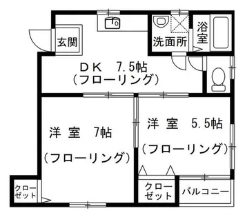 メゾンドさくら【203号室】の間取り