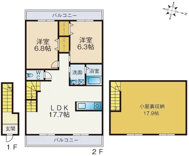ウィンITOSHIMA【201号室】の間取り