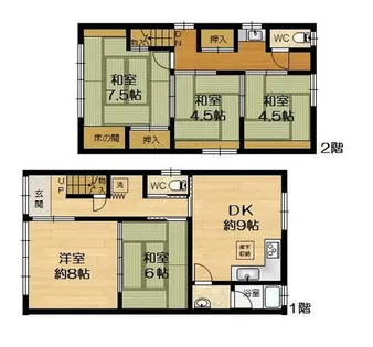 兵庫県神戸市兵庫区大同町5丁目【一戸建】の間取り
