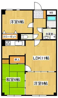 ブライトヒルズ小田部【303号室】の間取り