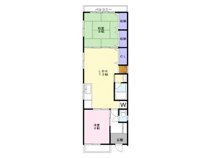 サンパレス倉石【401号室】の間取り