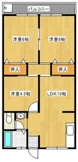 中西マンションB棟【207号室】の間取り