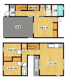 福岡県福岡市早良区干隈3丁目【一戸建】の間取り