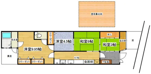 京都府京都市伏見区京町5丁目【一戸建】の間取り