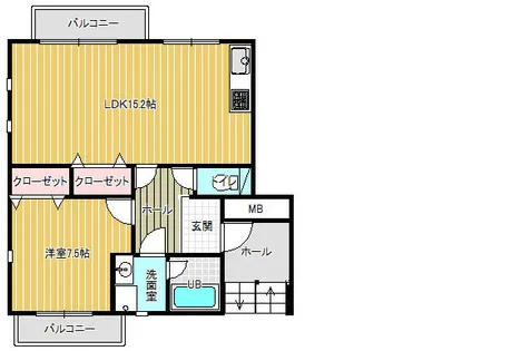 プレイズ・ワン【102号室】の間取り