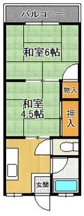 綾之町コーポ【2階】の間取り