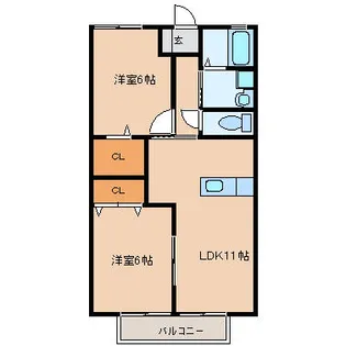 グランコートA棟【201号室】の間取り